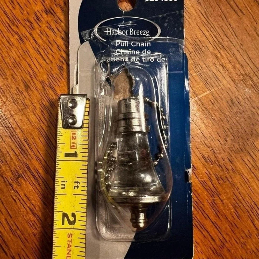 Harbor Breeze Pull Chain Unisex OS Clear New Glass Bell Polished Nickel 40405